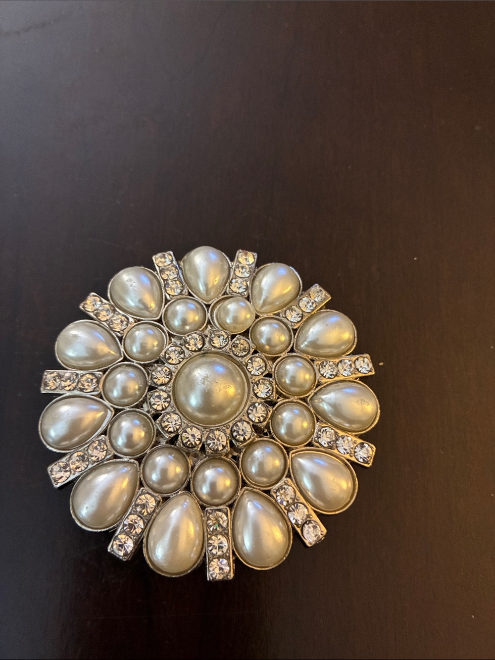 Silver-Tone Sunburst Belt buckle with Floral Motif
